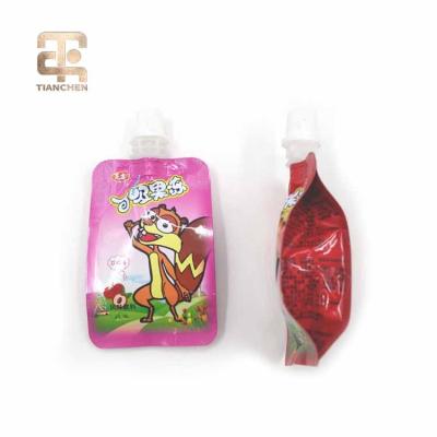 China Safety Food Grade Engraving Printing Transparent Clear Aluminum Plastic Side Gusset Drink Bag Spout Pouch for sale