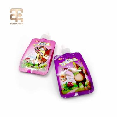 China Safety Biodegradable Customization Guangdong Plastic Fruit Shape Flavor Juice Side Gusset Spout Pouch for sale