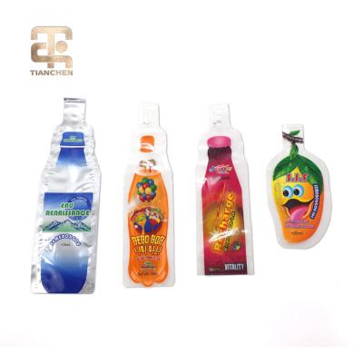 China Hot Selling Moisture Proof Fruit Mango Shaped Transparent Liquid Juice Plastic Packaging Bags for sale