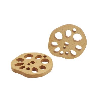 China Sustainable Sustainable Creative Wooden Coaster Lotus Root Shaped Wooden Cup Coaster For Table for sale