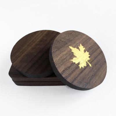 China Sustainable Sustainable Custom Square Log Coaster Wooden Coasters Set For Drinks for sale