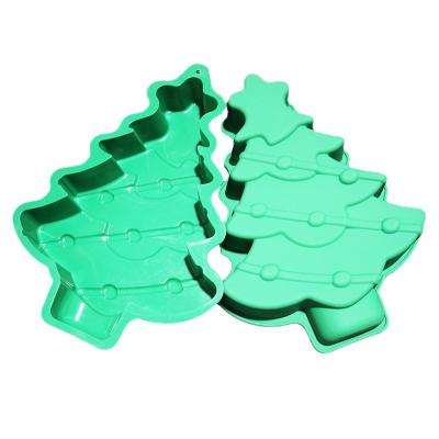 China Christmas Tree Green Christmas Tree Silicone Cake Baking Mold for Kitchen for sale