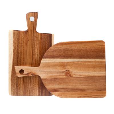 China Large Vintage Sustainable Acacia Pizza Cutting Board Wooden Food Tray for sale