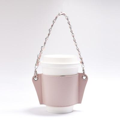 China Stored Portable Reusable Leather Coffee Cup Holder Bag Sleeve Coffee Cup Sleeve for sale