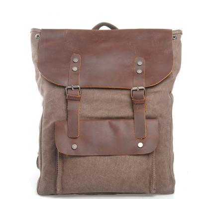 China Waterproof Vintage Canvas Zipper Minimalist Waterproof Outdoor Backpack for sale