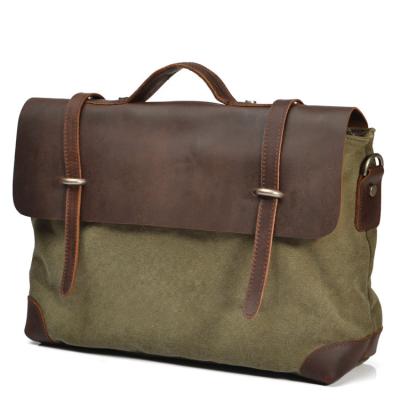 China Retro Leisure Business Shoulder Briefcase Man Sling Canvas Messenger Bag for sale