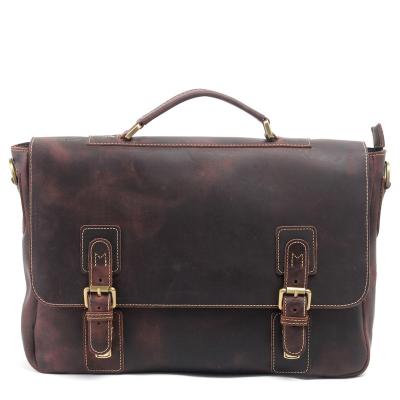 China Retro Luxury Genuine Leather Business Men Business Shoulder Briefcases for sale