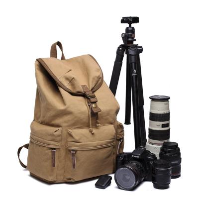 China camping & Rising Vintage Style Waxed Video Camera Bags Travel Camera Backpack for sale