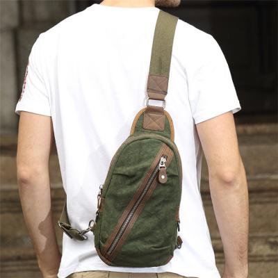 China Leisure Fashion Canvas With CowhideTravel Single Shoulder Chest Bag Cross - Body Man for sale