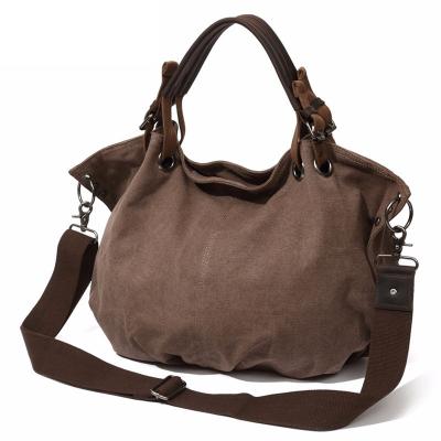 China Large Leisure Fashion Leather Canvas Tote Cross - Body Bag Women for sale