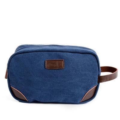 China Custom Canvas Men's Minimalist Normcore Travel Dopp Kit Wash Bag Shaving Bag Cosmetic Shaving Bag for sale