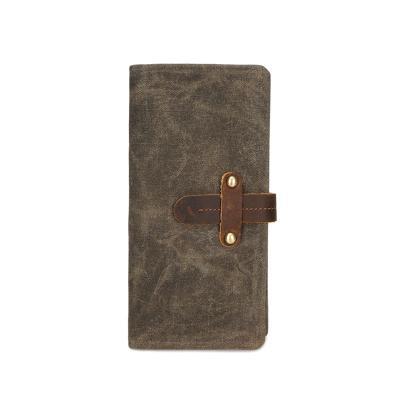 China Waterproof in Purse Fashion Multifunctional Waterproof Men's Retro Wallet Wallet Long Wax Canvas for sale