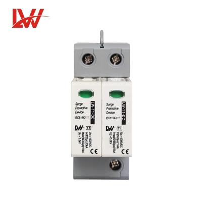 China Electronic Equipment DC 1000V Lightning Arrester T2 Surge Sunscreen 2P SPD for sale