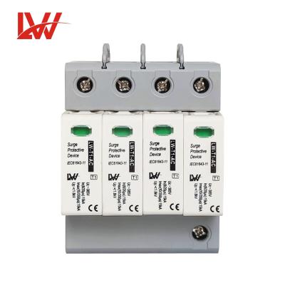 China Electronic Equipment AC SPD Lightning Arrester T1 4P 385V Surge Protective Device For Home Power System for sale