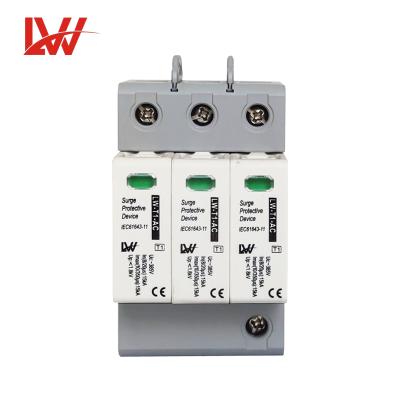 China Electronic Equipment AC SPD Lightning Arrester T1 3P 385V Surge Protective Device For Home Power System for sale