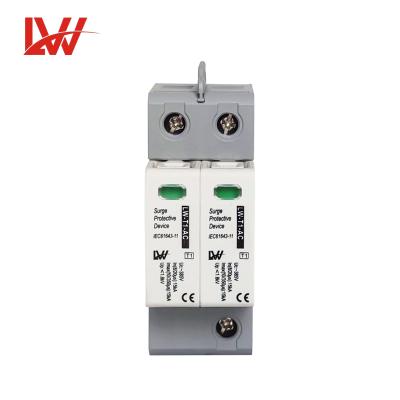 China Electronic Equipment AC SPD Lightning Arrester T1 2P 385V Surge Protective Device For Home Power System for sale