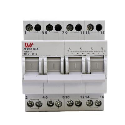 China Automatic ON-OFF-ON Dual Power Transfer Switch 4Poles 63Amp Modular Manual Inverter for sale