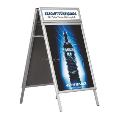 China 2020 Foldable Poster Board Floor Display Stand A Panel Stand With Top Header Board Floor Stand for sale