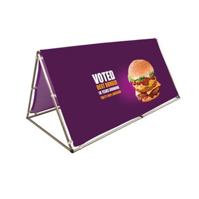 China Lightweight High Quality Indoor Outdoor Foldable Exhibition Pop A Frame Banner Aluminum Ground Banner For Advertising for sale