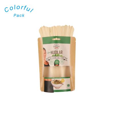 China Food Grade Kraft Paper Bag Moisture Proof Kraft Paper Bag Custom With Window Kraft Paper Bags Food Grade For Noodles for sale