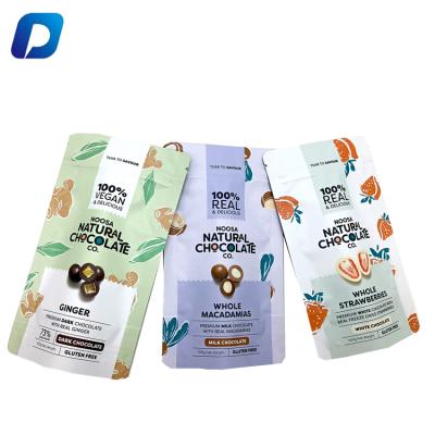 China Aluminum Foil Zipper Plastic Moisture Proof Printed White Stand Up Pouches Food Packaging Bag for sale