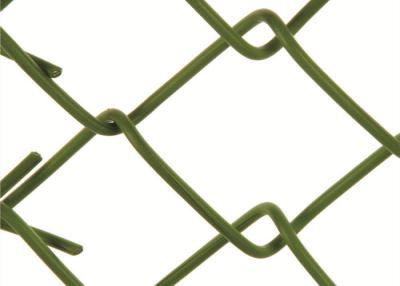 China Dark Green Hot Dipped Chain Link Fence Roll Silver Electric Galvanized 10m With PVC Coating for sale