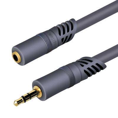 China Car Wholesale high quality gold-plated connector metal head auxiliary cable 3.5mm male to female audio 3 pole jack AUX extension for sale