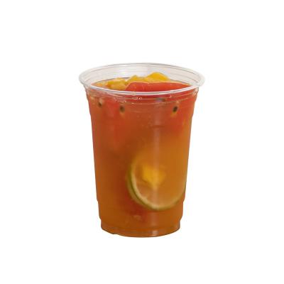 China Disposable Eco-Friendly PET Plastic Coffee Cup With Lid 16oz Clear Clear Plastic Cup Wholesale Supplier for sale