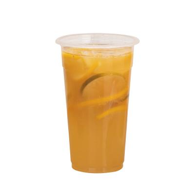 China Disposable eco-friendly clear water cup with straws 16oz plastic cups with lids and straws wholesale for sale