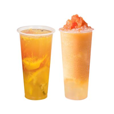 China Disposable eco-friendly transparent cheap plastic cups pp for cake stand milktea bubble boba tea supply seltzer water for sale