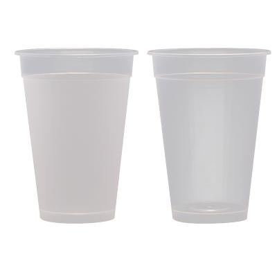 China Disposable eco-friendly pp cup party reusable plastic boba tea cup for drinks bear juice seltzer water milktea for sale