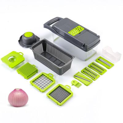 China Viable 12 in 1 Fruit Food Bowl Cutter Defroster Shredder Magic Multi Vegetable Slicer Set for sale