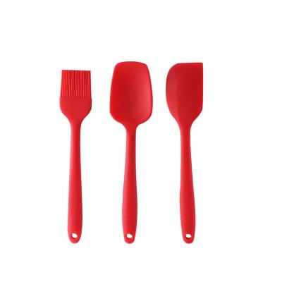 China Custom Hot Selling 0f 3 Silicone Amazon Silicone Baking Spatula Spoon Scraper Set Also Seen On TV for sale