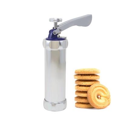 China Viable homemade aluminum manual stainless steel cookie press gun and cookie maker for homeuse hot sale on Amazon for sale