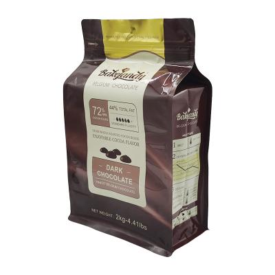 China Aseptic Coffee Bags Zip Lock Custom Printing Flat Bottom Bags For Coffee 2KG-4.14LBS for sale