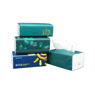 China Disposable Facial Tissue 3ply Pull 2 ​​Ply Tissue 100 Pack Eco-friendly Soft Comfortable Soft Pack Disposable Facial Dry And Wet Square Box for sale