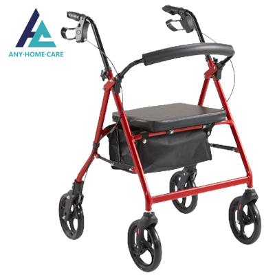 China Purchase aluminum alloy daily mobility aluminum foldable 4 wheel folding walker rollator for sale