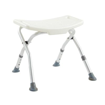 China Aluminum alloy +PE hollow blow molding. Medical Adjustable Bathroom Seat Stool Shower Chair Folding For Elderly for sale