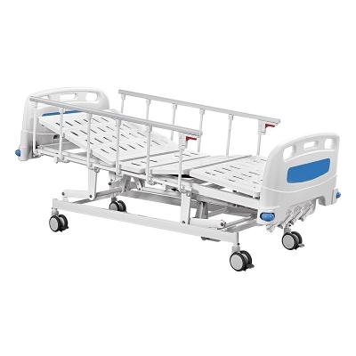 China Cold Rolled Steel ICU Four Functions Hospital 4 Cranks Manual Bed for sale