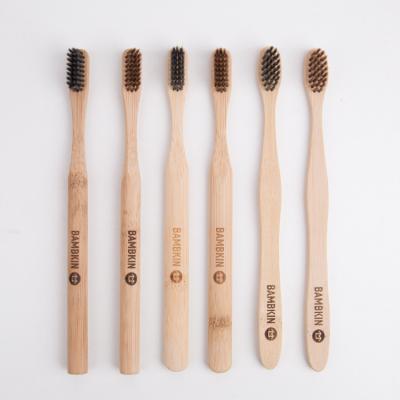 China BAMBKIN Eco Friendly Private Label Cheap Natural Premium With Bristles Eco Friendly Toothbrush for sale