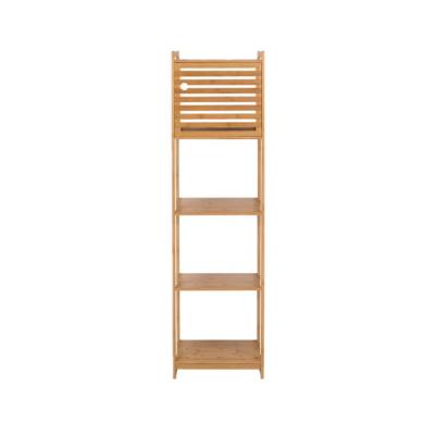 China BAMBKIN Sustainable Furniture Bathroom Storage Cabinet Shelf Bamboo Bath Room Rack for sale