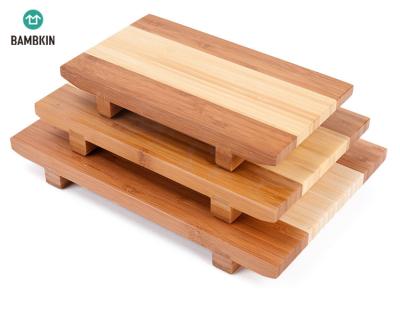 China BAMBKIN Traditional Japanese Sushi Dish Party Equipment Bamboo Wooden Tray Set Sushi Dish For Kitchen for sale