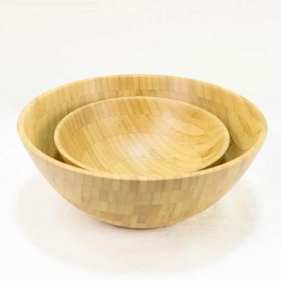 China BAMBKIN Sustainable Kitchen Wholesale Fruit Natural Painted Bamboo Salad Bowl Set for sale