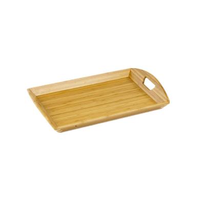 China Eco-friendly Hotel Bed BAMBKIN Wooden Tea Tray Custom Set Bamboo Serving Tray Set With Handle for sale