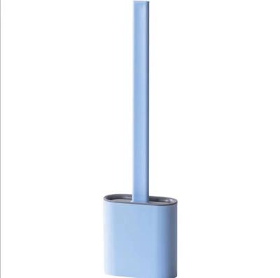 China 2022 Flat Head Simple Design Silicone Durable Home Toilet Brush With Holder for sale