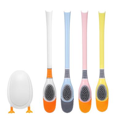 China Modern popular household silicon+PS duck toilet brush for sale