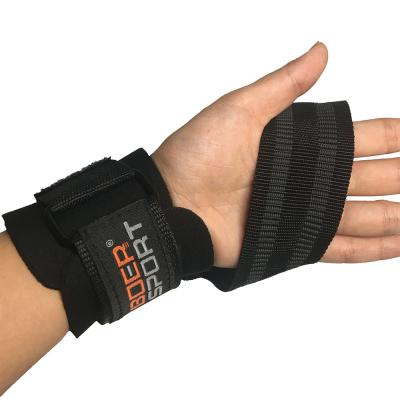 China Weightlifting Gym Comfortable Polyester Non Slip Non Shaping Custom Wrist Straps For Weightlifting for sale