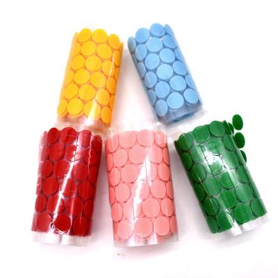 China Red, Green, Blue, Yellow Circle Self Adhesive Adhesive Hook and Loop Dots Strong Glue Hook Loop Adhesive Spots for sale