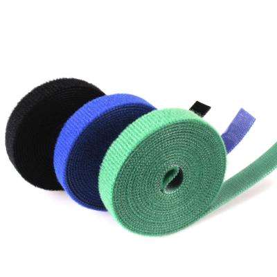 China Eco-friendly Desktop Cable Management Multi-size Colored Wire Management Hook Loop Strap Hook And Loop Cable Tie for sale