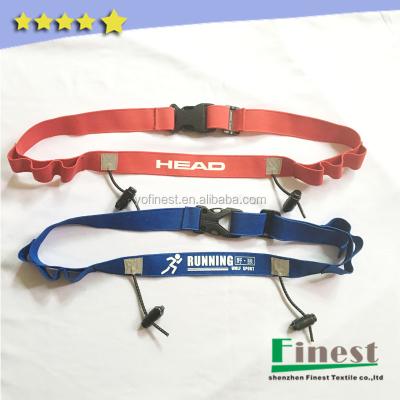 China Custom Number Rubber Belt Triathlon Running String Elastic Bib Belt for sale